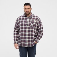 NORTH LATITUDE - Brushed Cotton Check Shirt Bordeaux