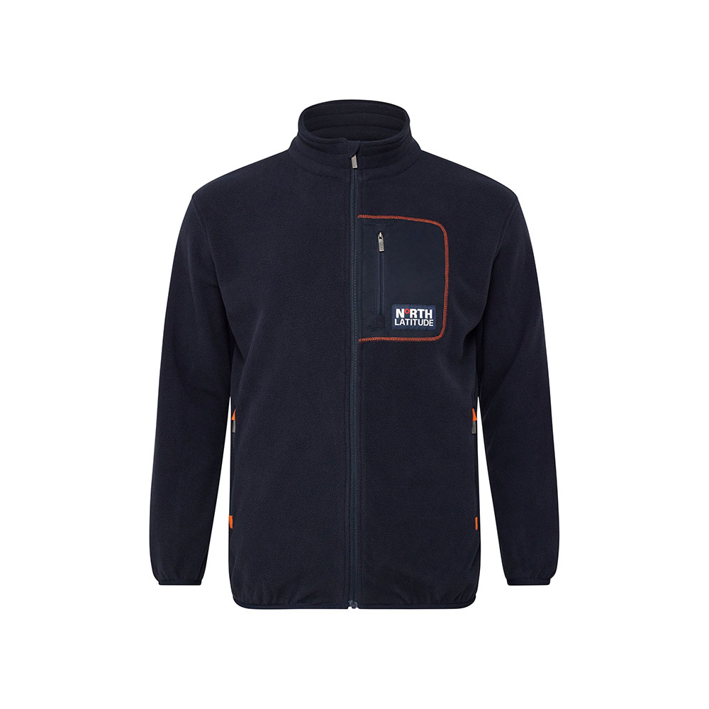NORTH LATITUDE - Fleece Chest pocket Jacket Navy