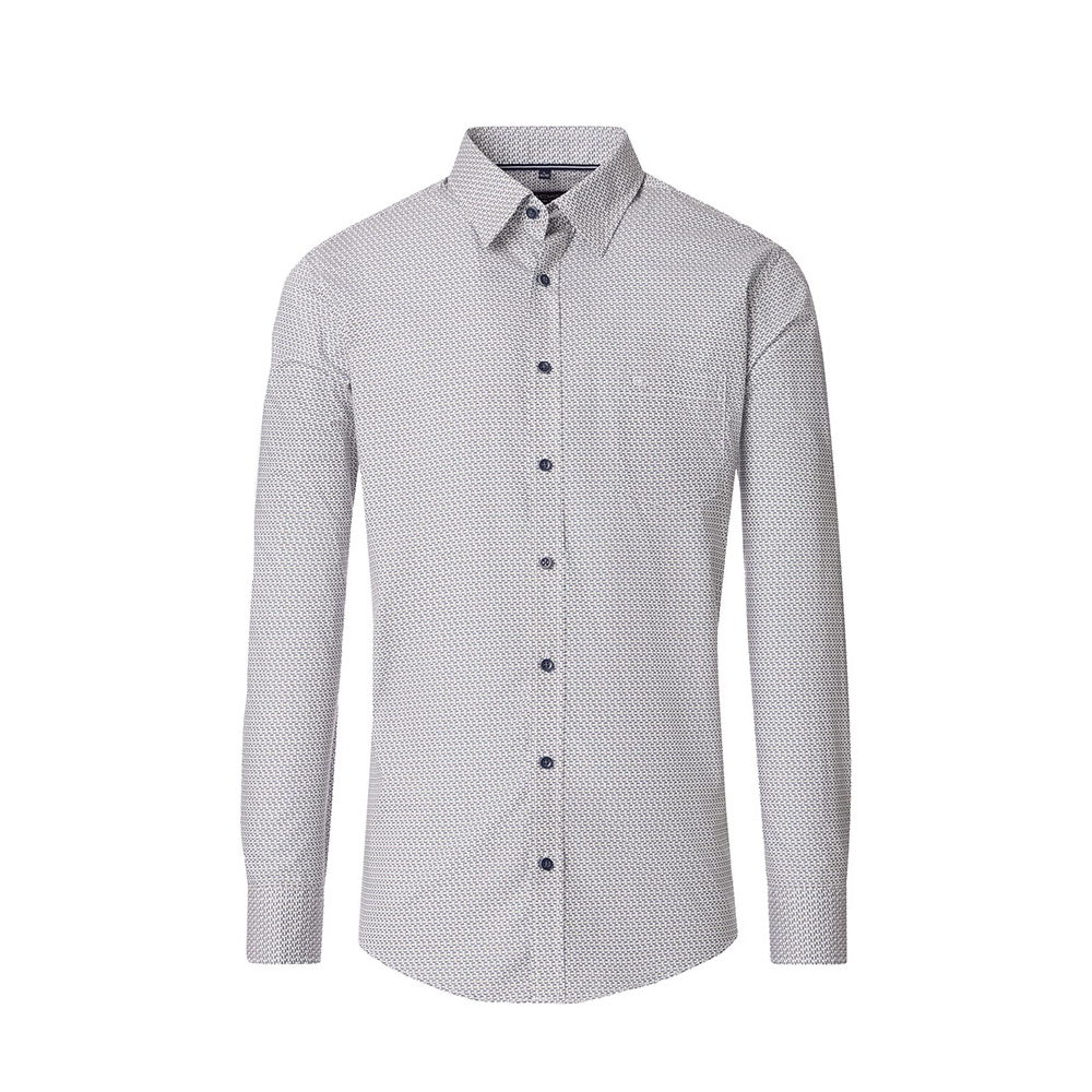 Casa Moda Abstract Pattern LS Shirt Blue