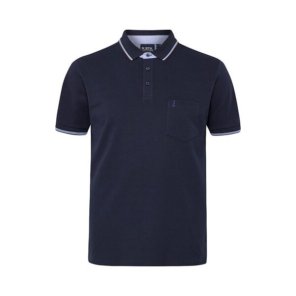 NORTH LATITUDE - Pique Polo Contrast Striped Collar Night Sky-shop-by-brands-Beggs Big Mens Clothing - Big Men's fashionable clothing and shoes