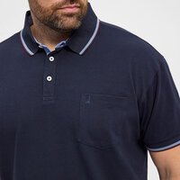 NORTH LATITUDE - Pique Polo Contrast Striped Collar Night Sky