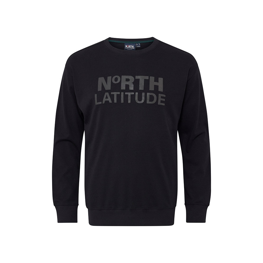 NORTH LATITUDE - Crew Neck Logo Sweater Black