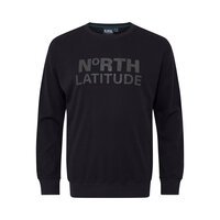 NORTH LATITUDE - Crew Neck Logo Sweater Black