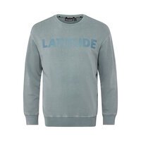 NORTH LATITUDE - Cotton Printed Crew Neck Sweater Pale Mint