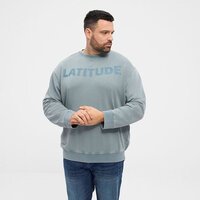 NORTH LATITUDE - Cotton Printed Crew Neck Sweater Pale Mint