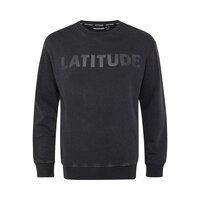 NORTH LATITUDE - Cotton Printed Crew Neck Sweater Black