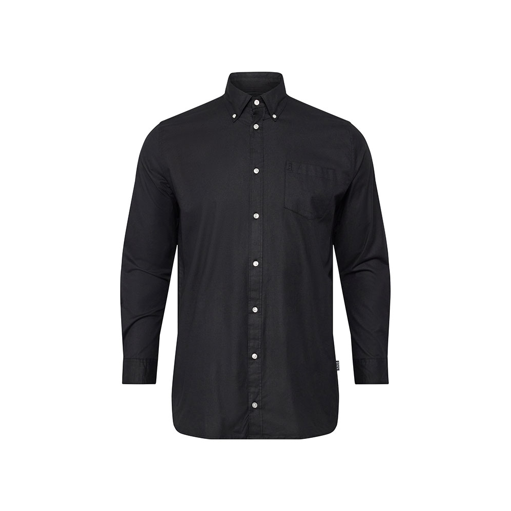 NORTH LATITUDE - Oxford Weave LS Stretch Shirt Black