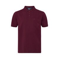 NORTH LATITUDE - Plain Pique Weave Polo With Pocket Bordeaux