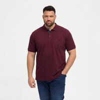 NORTH LATITUDE - Plain Pique Weave Polo With Pocket Bordeaux
