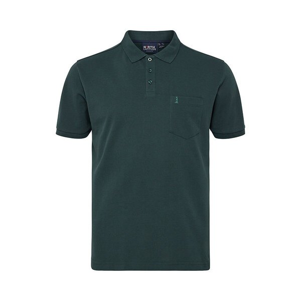 NORTH LATITUDE - Plain Pique Weave Polo With Pocket Bottle Green-shop-by-brands-Beggs Big Mens Clothing - Big Men's fashionable clothing and shoes