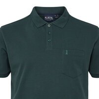 NORTH LATITUDE - Plain Pique Weave Polo With Pocket Bottle Green