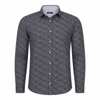 Berlin - Retro Pattern Long Sleeve Shirt Navy