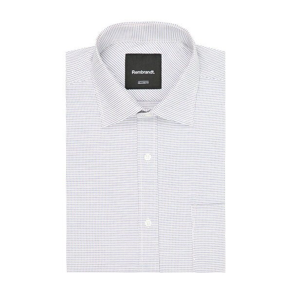Rembrandt - Sinatra White Microdesign Shirt -shop-by-brands-Beggs Big Mens Clothing - Big Men's fashionable clothing and shoes