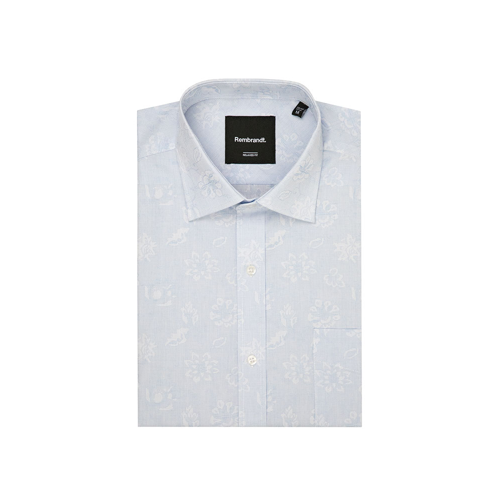 Rembrandt - Sinatra Light Blue Floral Jacquard Shirt