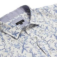 BERLIN - Chelsea Floral Long Sleeve Shirt White Blue