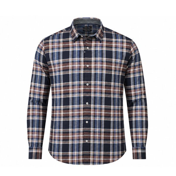 BACK BAY - Brushed Cotton Check Shirt LS Denim-shop-by-brands-Beggs Big Mens Clothing - Big Men's fashionable clothing and shoes