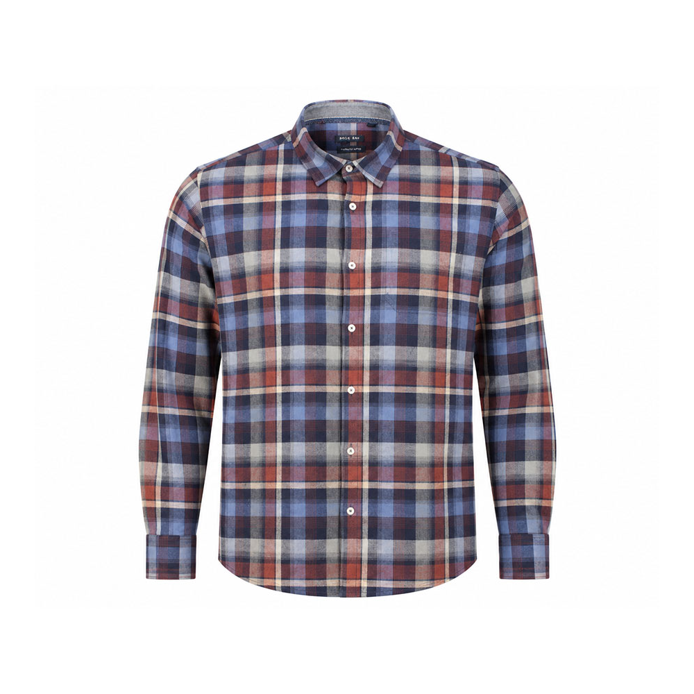 BACK BAY - Brushed Cotton Check Shirt LS Berry