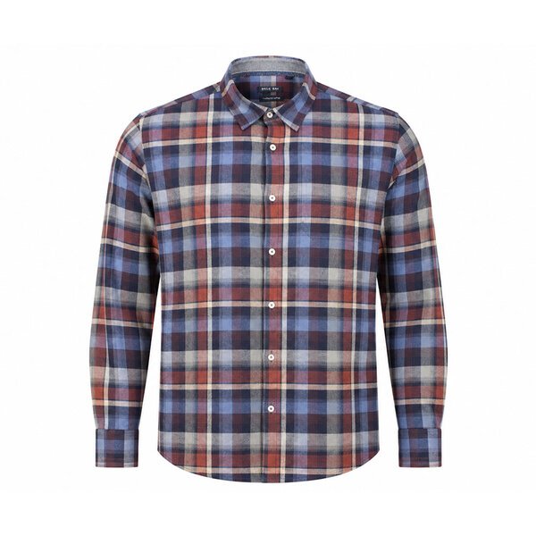 BACK BAY - Brushed Cotton Check Shirt LS Berry-shop-by-brands-Beggs Big Mens Clothing - Big Men's fashionable clothing and shoes