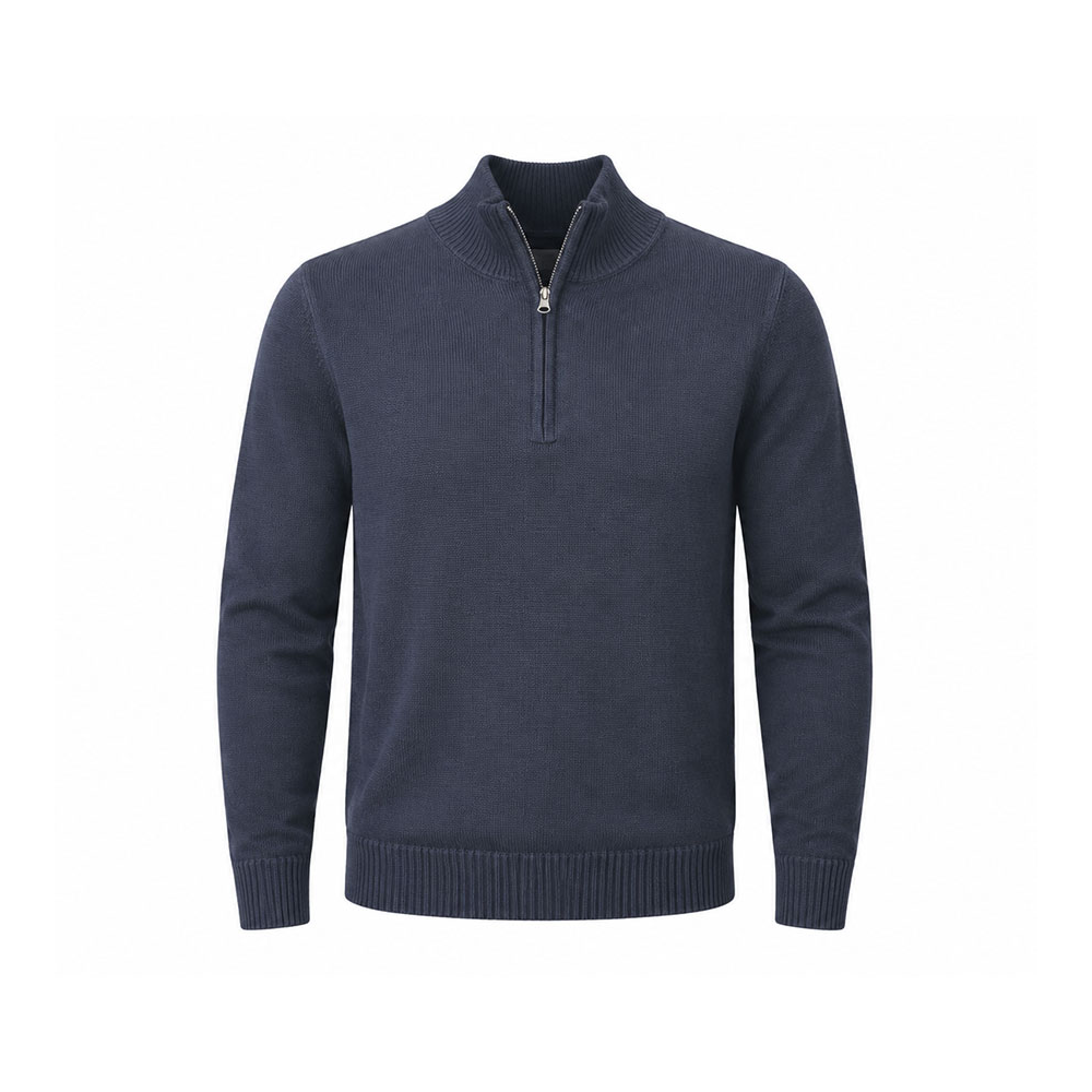 SILVERDALE - Quarter Zip  Pullover Jersey Navy