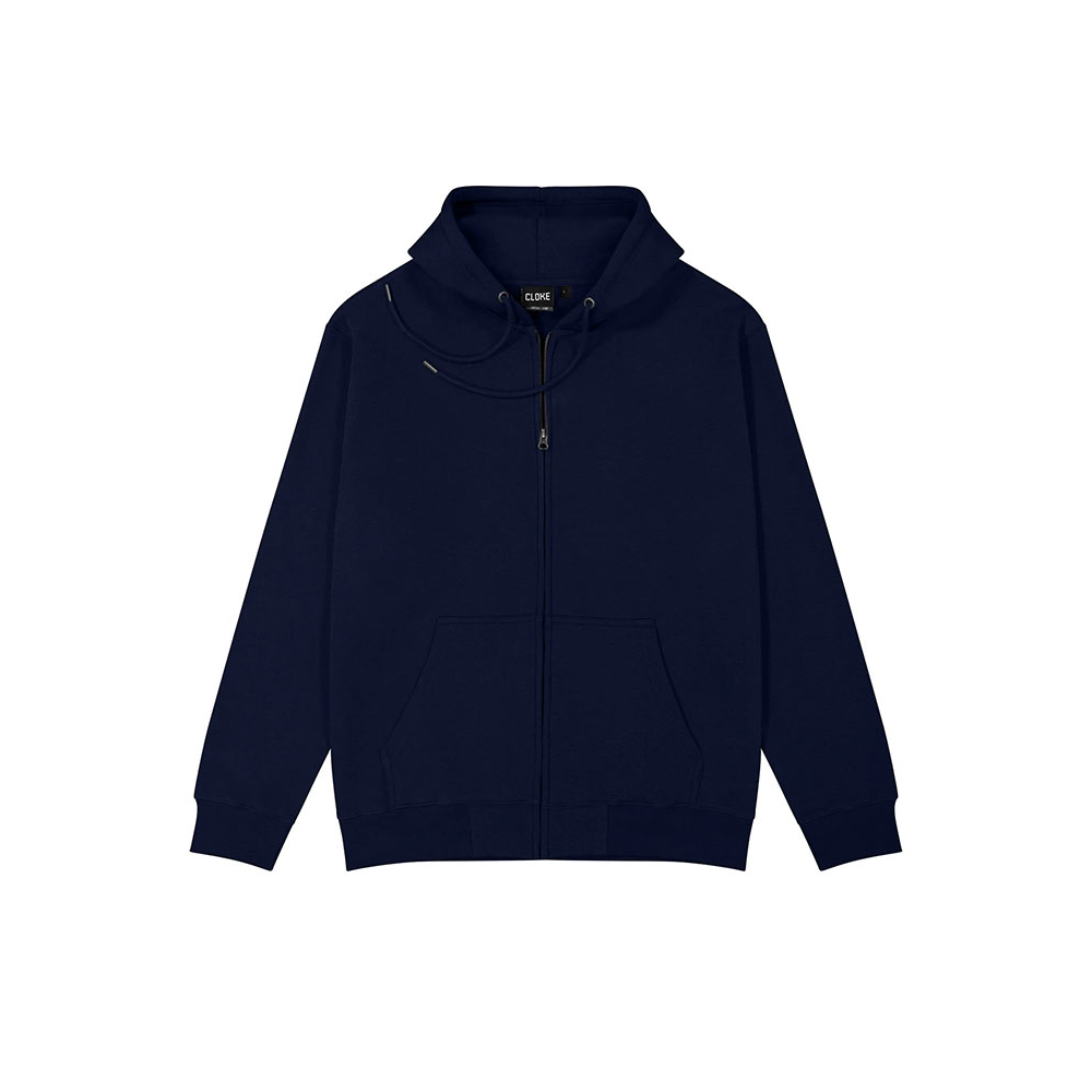 Rugged Casual Cotton Mix Hoodie Navy