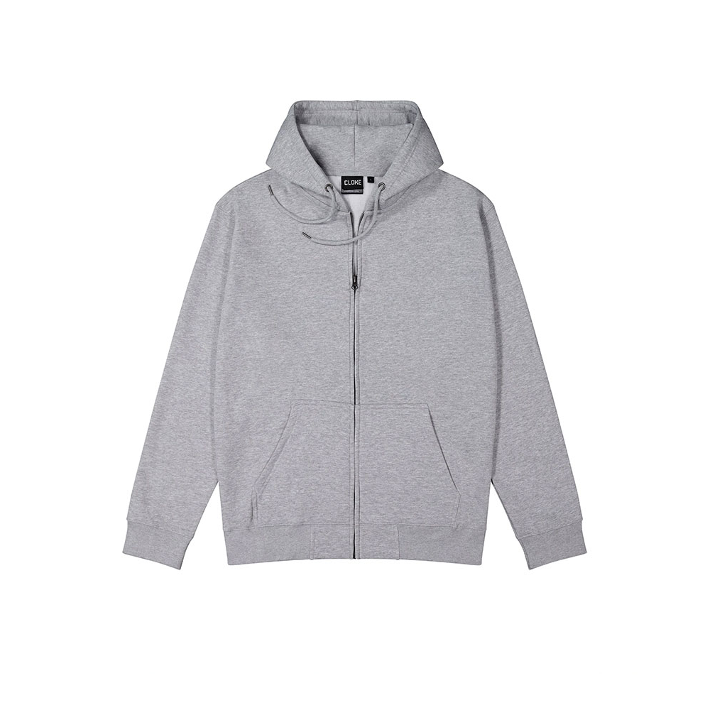 Rugged Casual Cotton Mix Hoodie Grey Marl