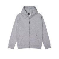 Rugged Casual Cotton Mix Hoodie Grey Marl
