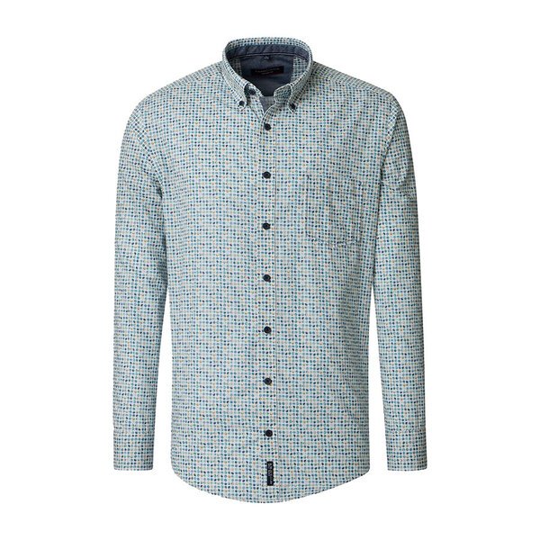 Casa Moda Spot Pattern LS Shirt Petrol-shop-by-brands-Beggs Big Mens Clothing - Big Men's fashionable clothing and shoes