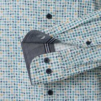 Casa Moda Spot Pattern LS Shirt Petrol
