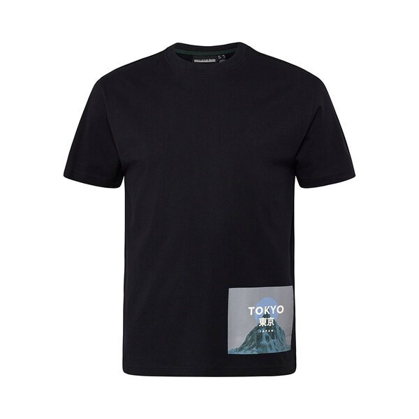 NORTH LATITUDE - Tokyo Patch Tee Black-shop-by-brands-Beggs Big Mens Clothing - Big Men's fashionable clothing and shoes