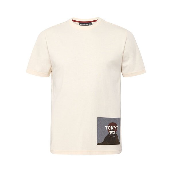 NORTH LATITUDE - Tokyo Patch Tee Off White-shop-by-brands-Beggs Big Mens Clothing - Big Men's fashionable clothing and shoes