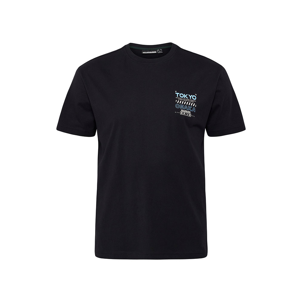 NORTH LATITUDE - Small Print Tokyo Osaka Tee Black