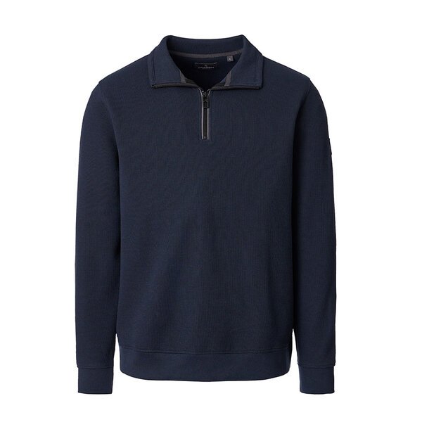 CASA MODA Half Zip Sweat shirt Navy-shop-by-brands-Beggs Big Mens Clothing - Big Men's fashionable clothing and shoes