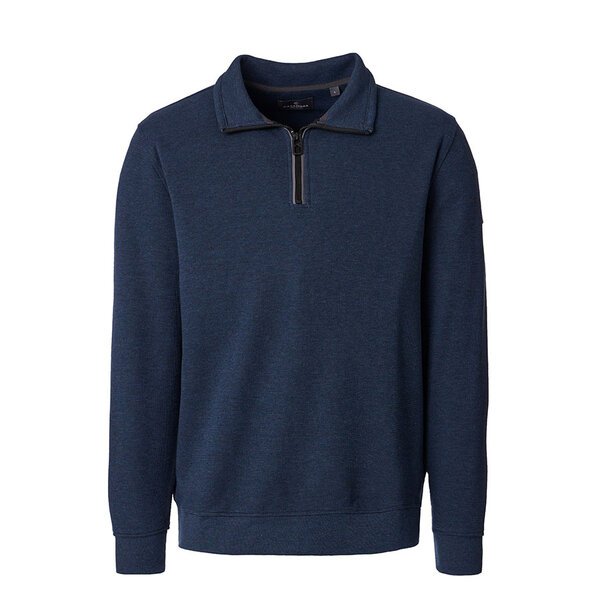 CASA MODA Half Zip Sweat shirt Denim-shop-by-brands-Beggs Big Mens Clothing - Big Men's fashionable clothing and shoes