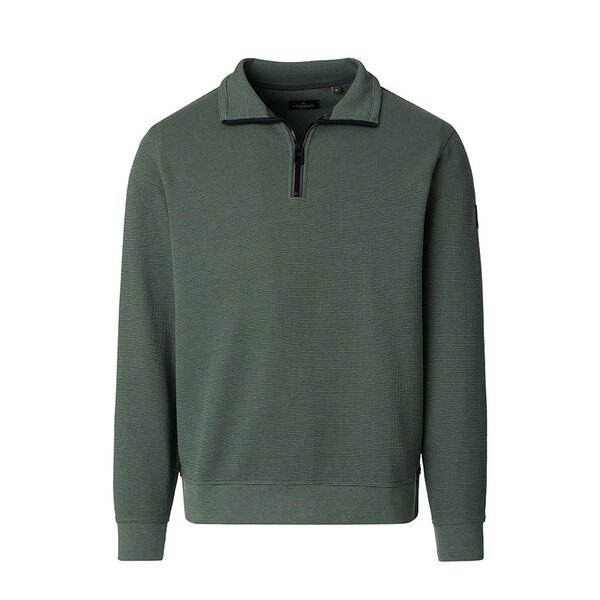 CASA MODA Half Zip Sweat shirt Dark Forrest-shop-by-brands-Beggs Big Mens Clothing - Big Men's fashionable clothing and shoes