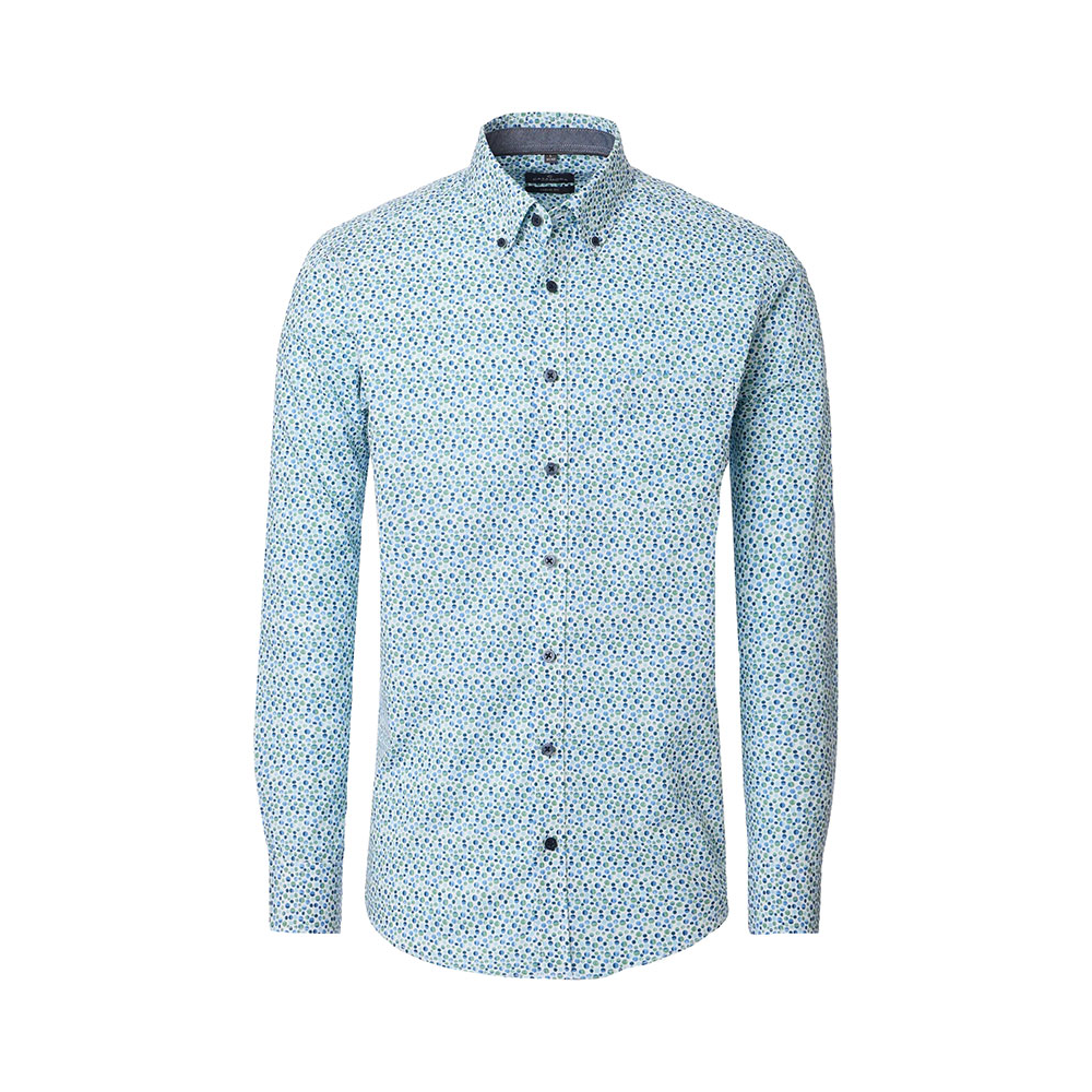 CASA MODA Small Circle Patter LS Shirt Green