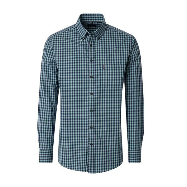CASA MODA Small Gingham Check LS Shirt Green-shop-by-brands-Beggs Big Mens Clothing - Big Men's fashionable clothing and shoes