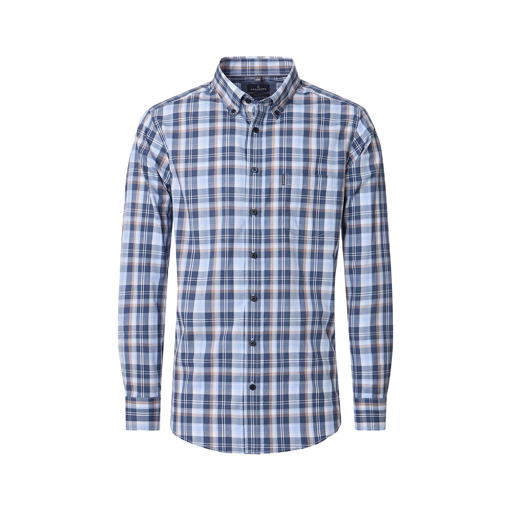 CASA MODA Big Check LS Shirt Blue