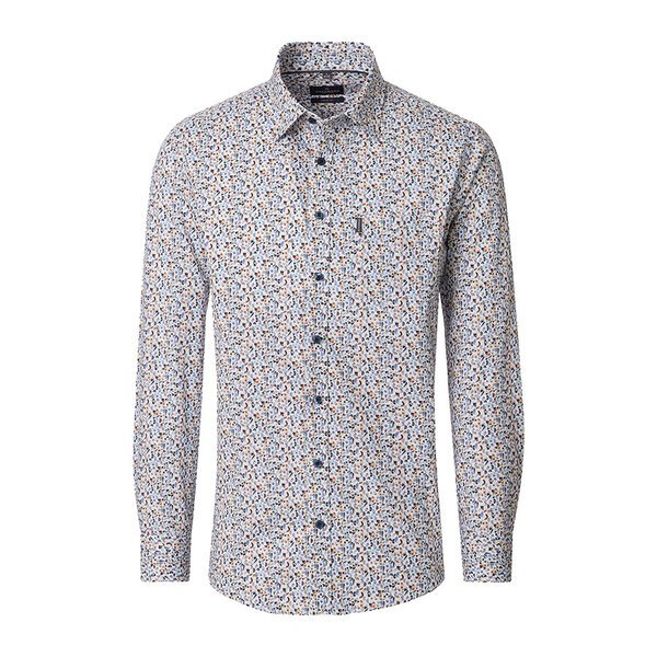 CASA MODA Abstract Pattern LS Shirt Beige-shop-by-brands-Beggs Big Mens Clothing - Big Men's fashionable clothing and shoes