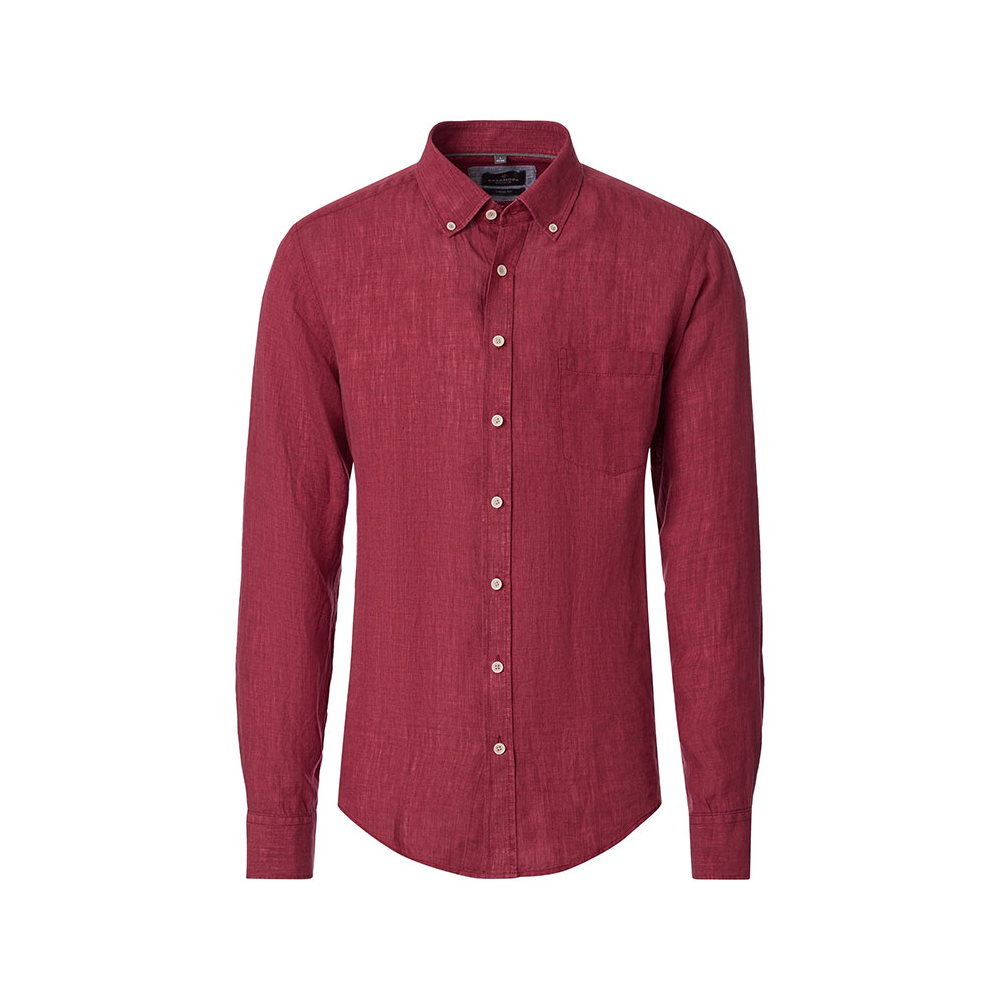 CASA MODA Linen LS Shirt Light Burgundy