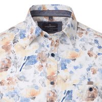 CASA MODA Muted Floral Print LS Shirt Blue Beige 