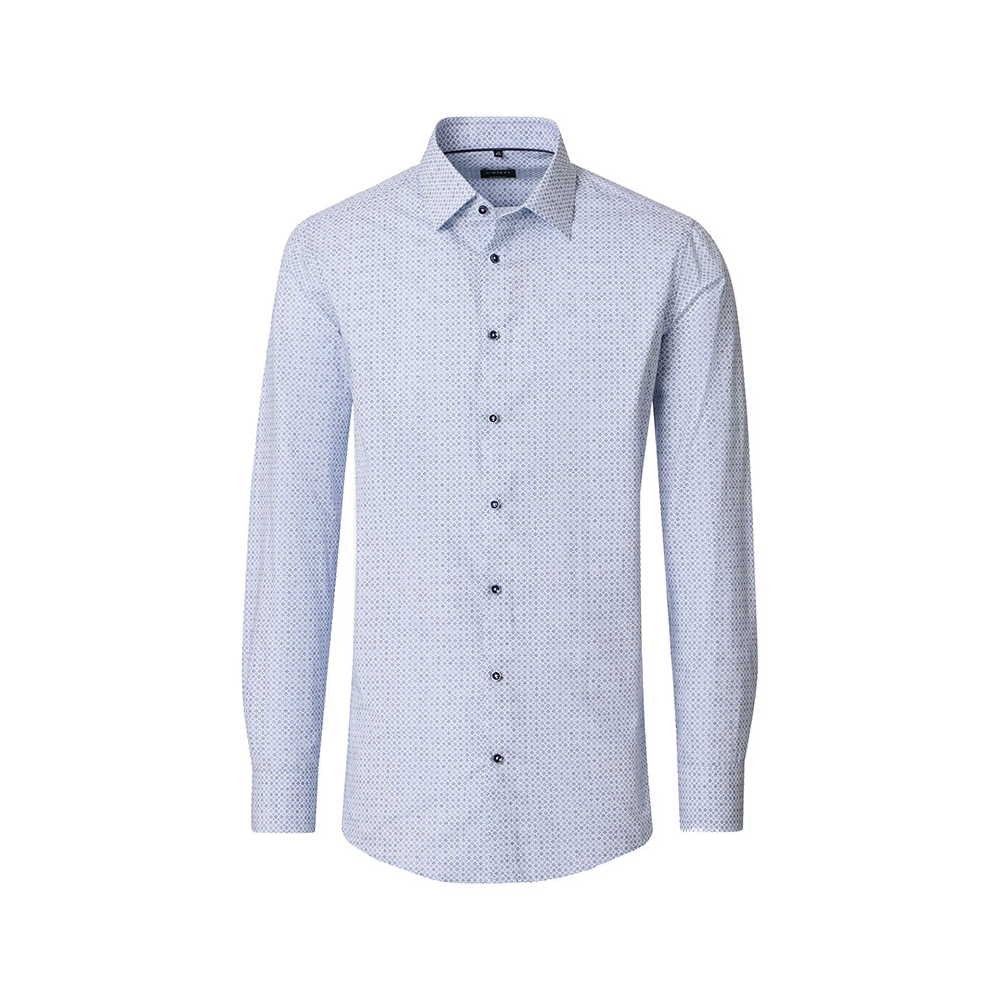 Venti Geo Pattern City LF Shirt Blue