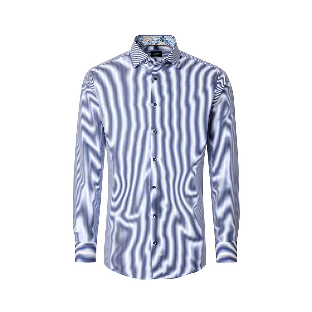 Venti Stripe City LS Shirt Mid Blue
