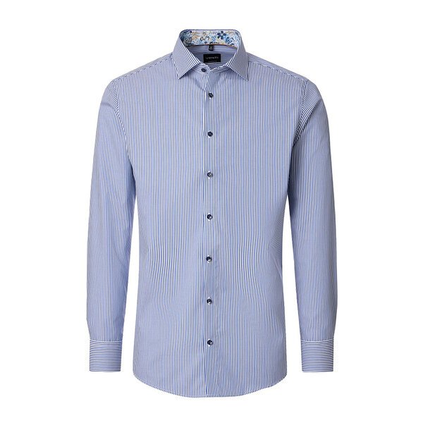 Venti Stripe City LS Shirt Mid Blue-shop-by-brands-Beggs Big Mens Clothing - Big Men's fashionable clothing and shoes