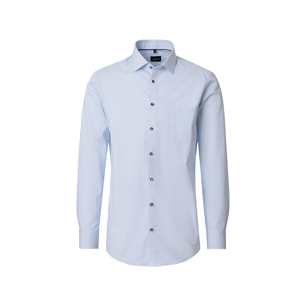 Venti Small Pattern City LS Shirt Blue
