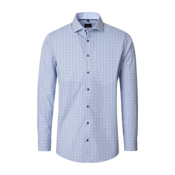 Venti Diamond Pattern City LS Shirt Blue-shop-by-brands-Beggs Big Mens Clothing - Big Men's fashionable clothing and shoes