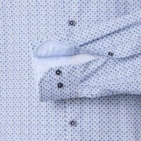 Venti Diamond Pattern City LS Shirt Blue