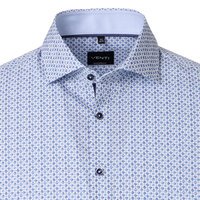 Venti Diamond Pattern City LS Shirt Blue