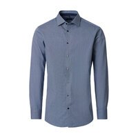Venti Small Cross Pattern City LS Shirt Navy