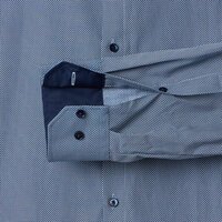 Venti Small Cross Pattern City LS Shirt Navy