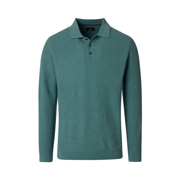 Casa Moda Long Sleeve Cotton Polo Fern Green-shop-by-brands-Beggs Big Mens Clothing - Big Men's fashionable clothing and shoes